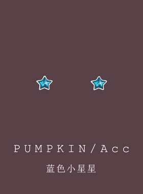 【南瓜先生】简约风蓝色星星耳饰