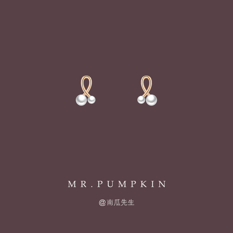 交叉大小珍珠耳夹无耳洞