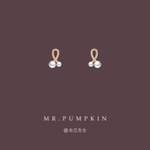 交叉大小珍珠耳夹无耳洞女新款 高级感简约气质耳钉日常百搭小众