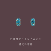 暮光冷萃蓝色小耳圈轻奢高级感小众设计耳环简约气质蚊香盘耳夹女