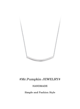 S925纯银简约笑脸银项链