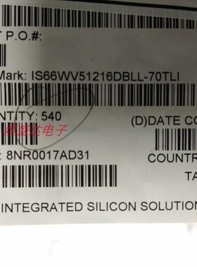 IS66WV51216DBLL-70TLI  全新原装现货 封装TSOP44 拍前请询价