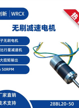 无刷电机 带减速机 低速大扭矩 外转子 28BL20-80 DIY伺服一体机