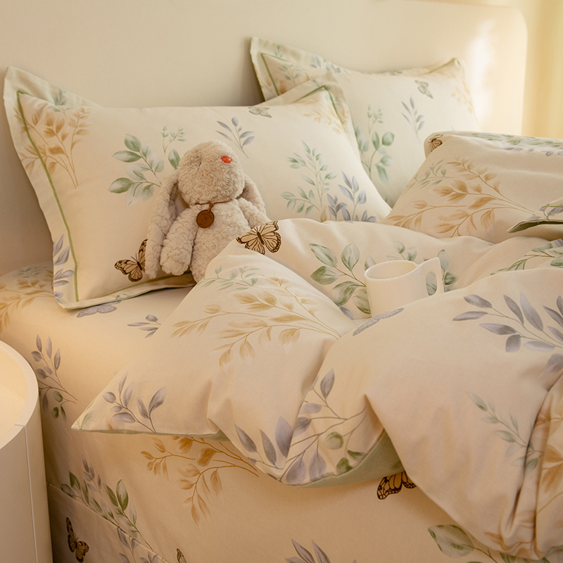 【舍予故事】秋冬新品加厚全棉纯棉磨毛四件套唯美小清新床单床笠