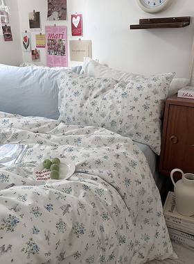 小鹿遇夏｜100全棉纯棉四件套ins风小碎花单品被套床单枕套床品