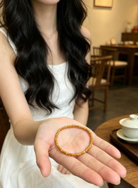 橄榄竹节手链女款新中式国风复古手串小众设计感高级轻奢精致手饰