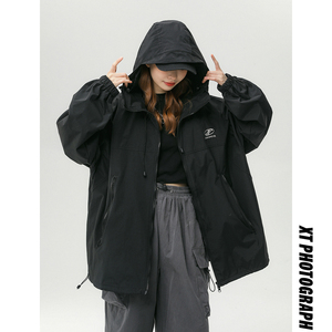 2025新款外套中性风宽松连帽冲锋衣女装 229 WY032 p65图片