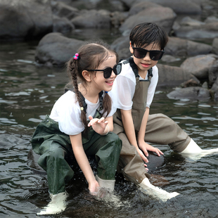 涉水服赶海服 下水裤 儿童赶海连体裤 玩水连体衣沙水服幼儿园涉水裤