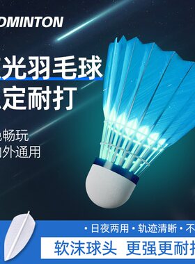 夜光羽毛球发光晚上夜用鹅毛耐用