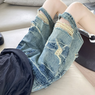 辣妹破洞牛仔短裤五分裤