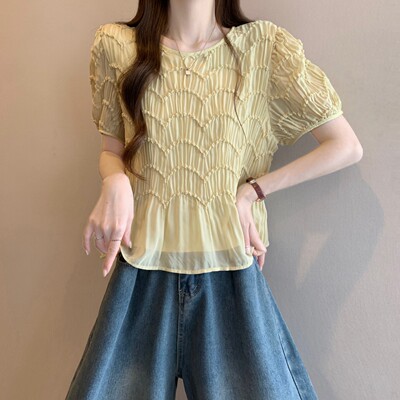 短袖雪纺衬衫女夏季2026