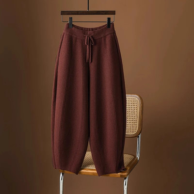 大尺码双面绒镰刀裤女春