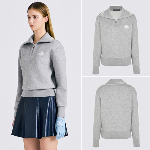韩国代购GFORE高尔夫穿搭26年春翻领拉链透气运动户外长袖卫衣女