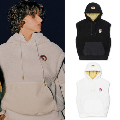 特价韩国代购GOLDEN BEAR高尔夫24秋冬保暖连帽户外羊羔绒马甲女