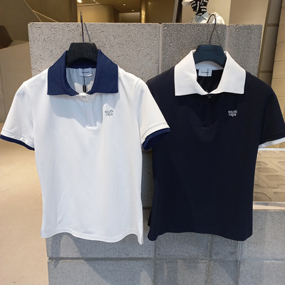 韩国代购southcape高尔夫26春夏户外凉感罗纹翻领POLO衫短袖T恤女
