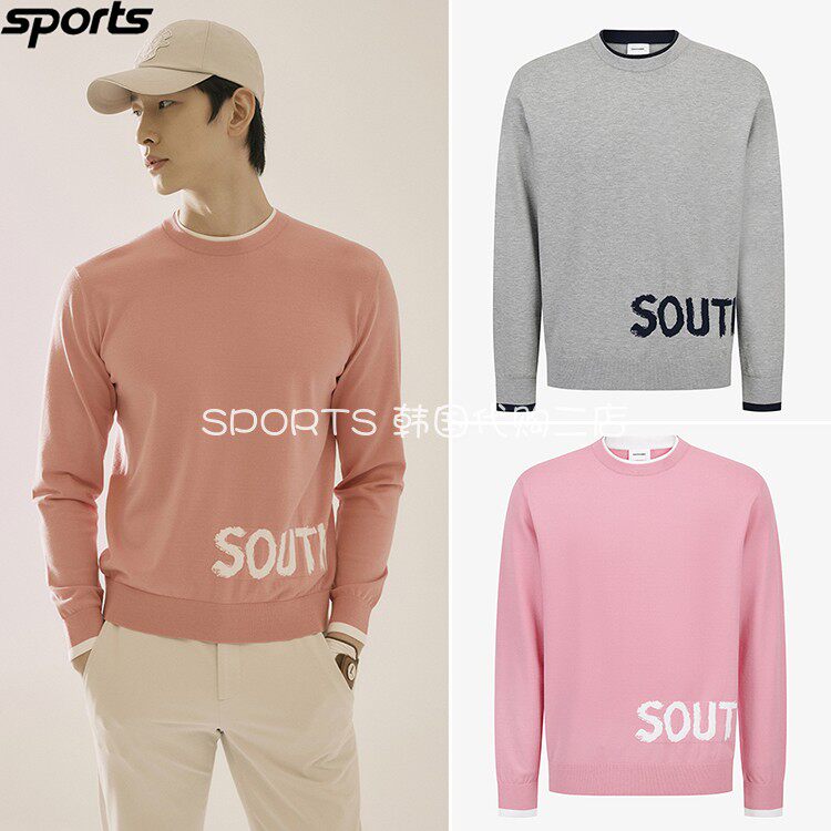 韩国代购southcape高尔夫穿搭26春透气圆领运动户外长袖针织衫男