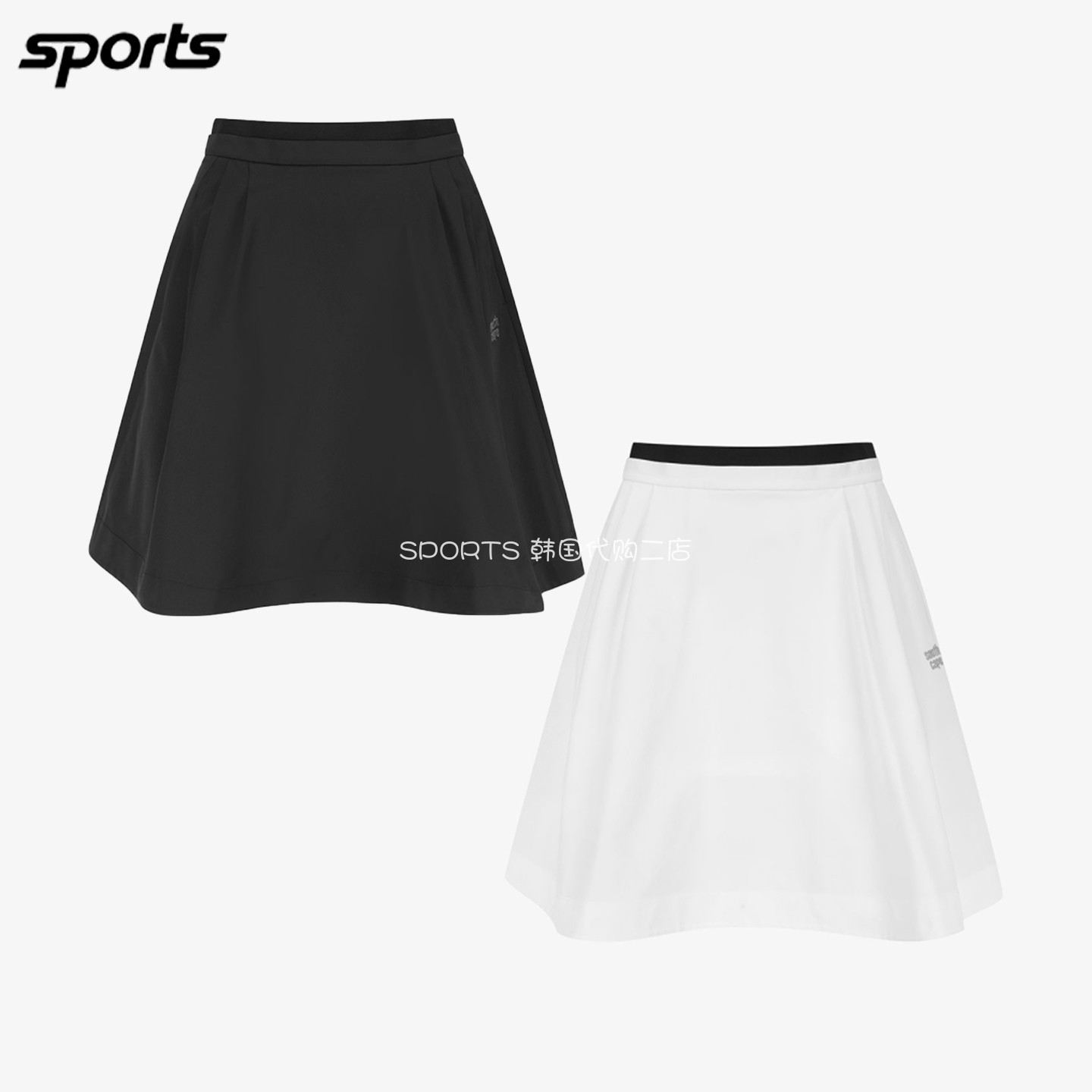 韩国代购southcape高尔夫26年初秋简约双面弹力户外喇叭裙短裙女