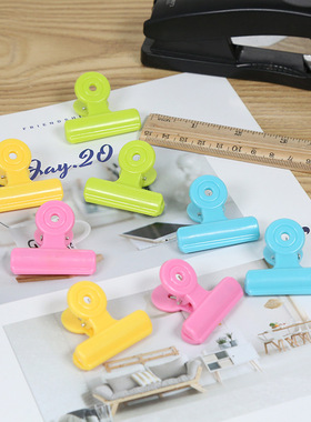 42mm 65mm  中号票据夹 彩色塑料夹子，红色 黄色 蓝色 绿色 塑胶