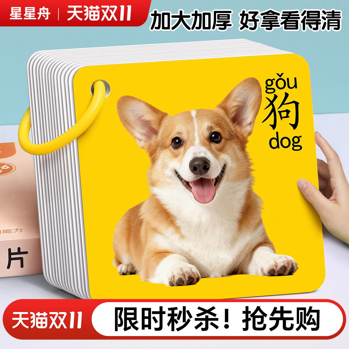动物卡片认知早教儿童识字看图识物启蒙书婴幼儿宝宝一岁益智玩具