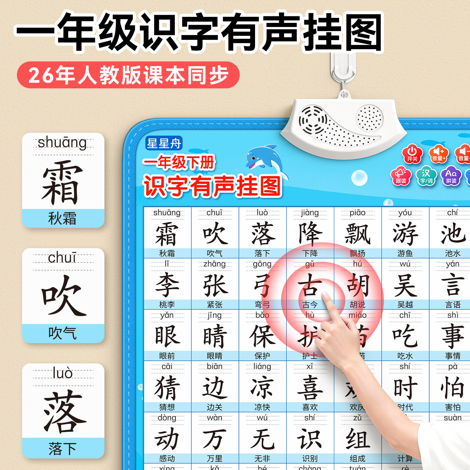 2025人教版一年级识字有声挂图儿童认字卡片点读学习神器生字墙贴,玩具/童车/益智/积木/模型,玩具挂图/认知卡,淘宝优惠券,粉丝福利购,淘宝优惠卷