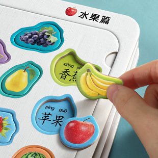 宝宝识字拼图识物认知益智儿童234到6岁幼儿早教男孩卡片智力玩具