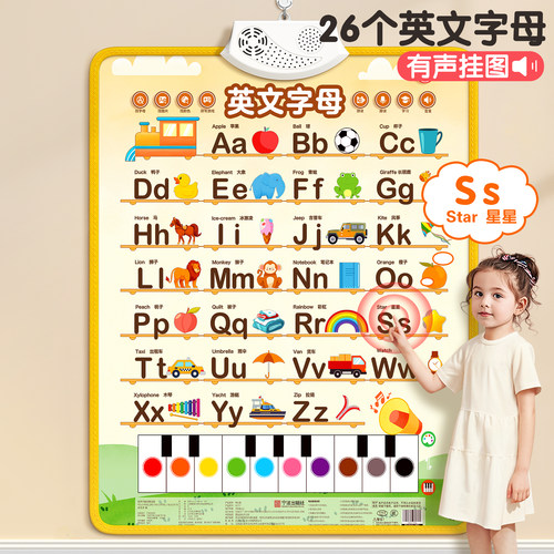 【26个英文字母挂图】标准发声