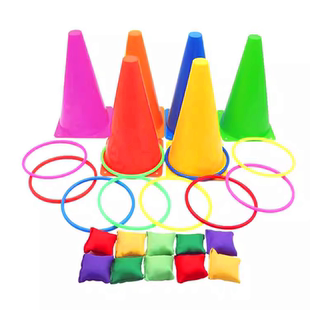 标志桶套圈圈沙包游戏儿童幼儿园感统障碍物锥形雪糕筒投掷套圈环