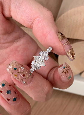 皇冠公主锆石方钻戒指女璀璨星河