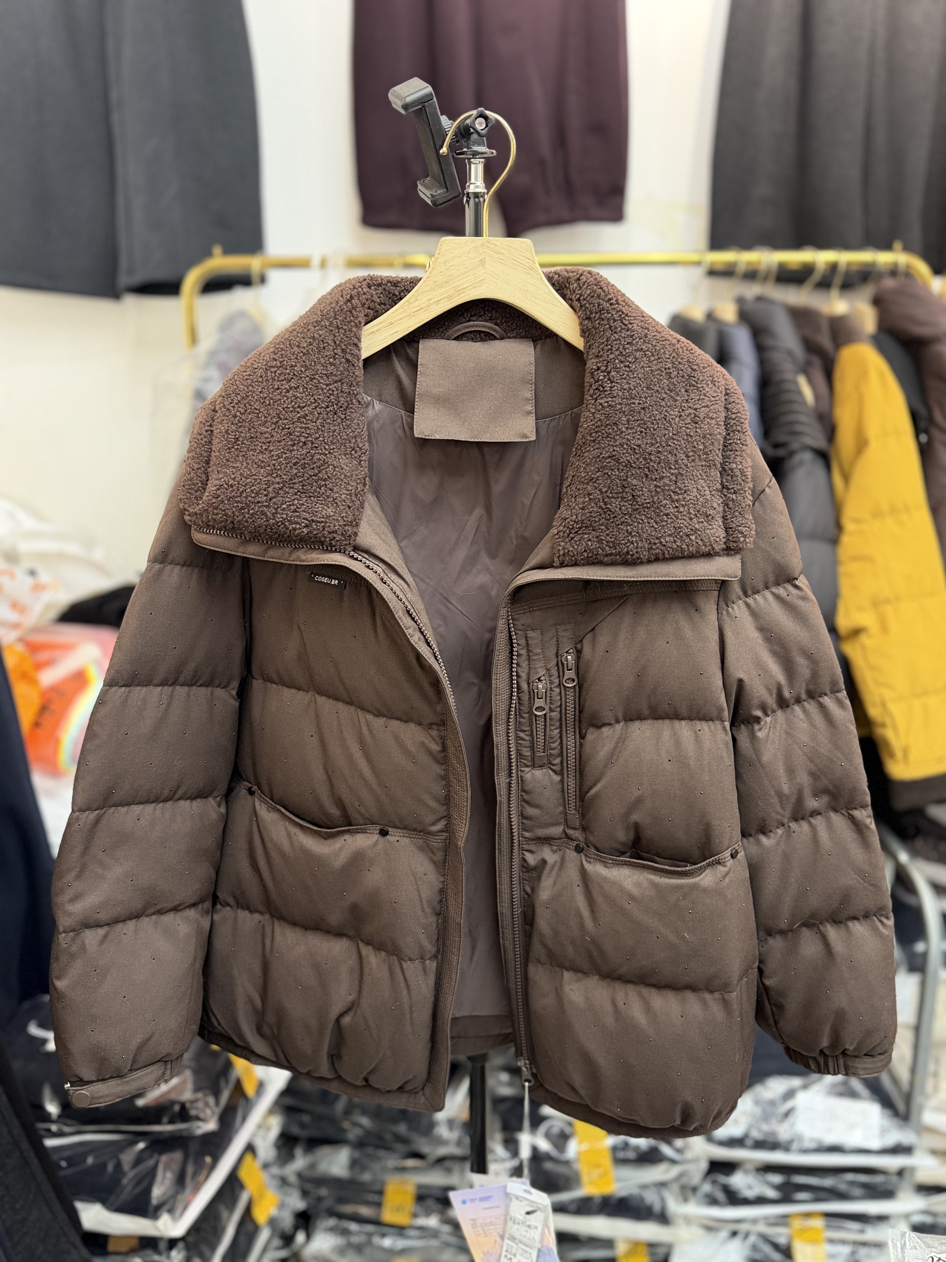 M家羽皇A08年轻妈妈时尚休闲拼接羽绒服短款洋气宽松中年保暖棉衣