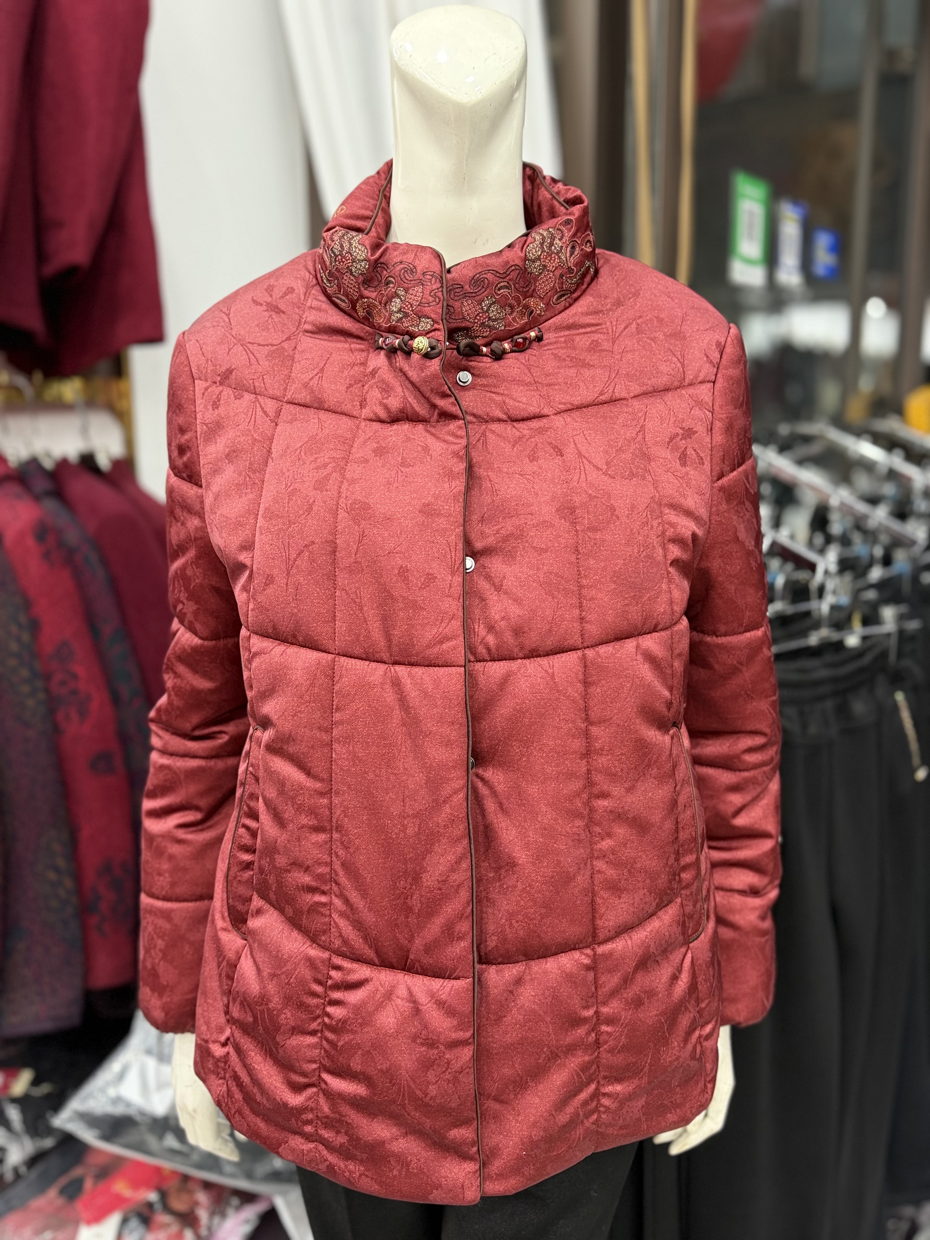 （商场同款专柜发货）研丽坊中老年喜庆大码加绒加厚棉袄短款棉袄