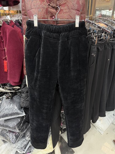 富祥591中老年冬季大码加厚加绒妈妈休闲裤棉裤灯芯绒直筒小脚裤