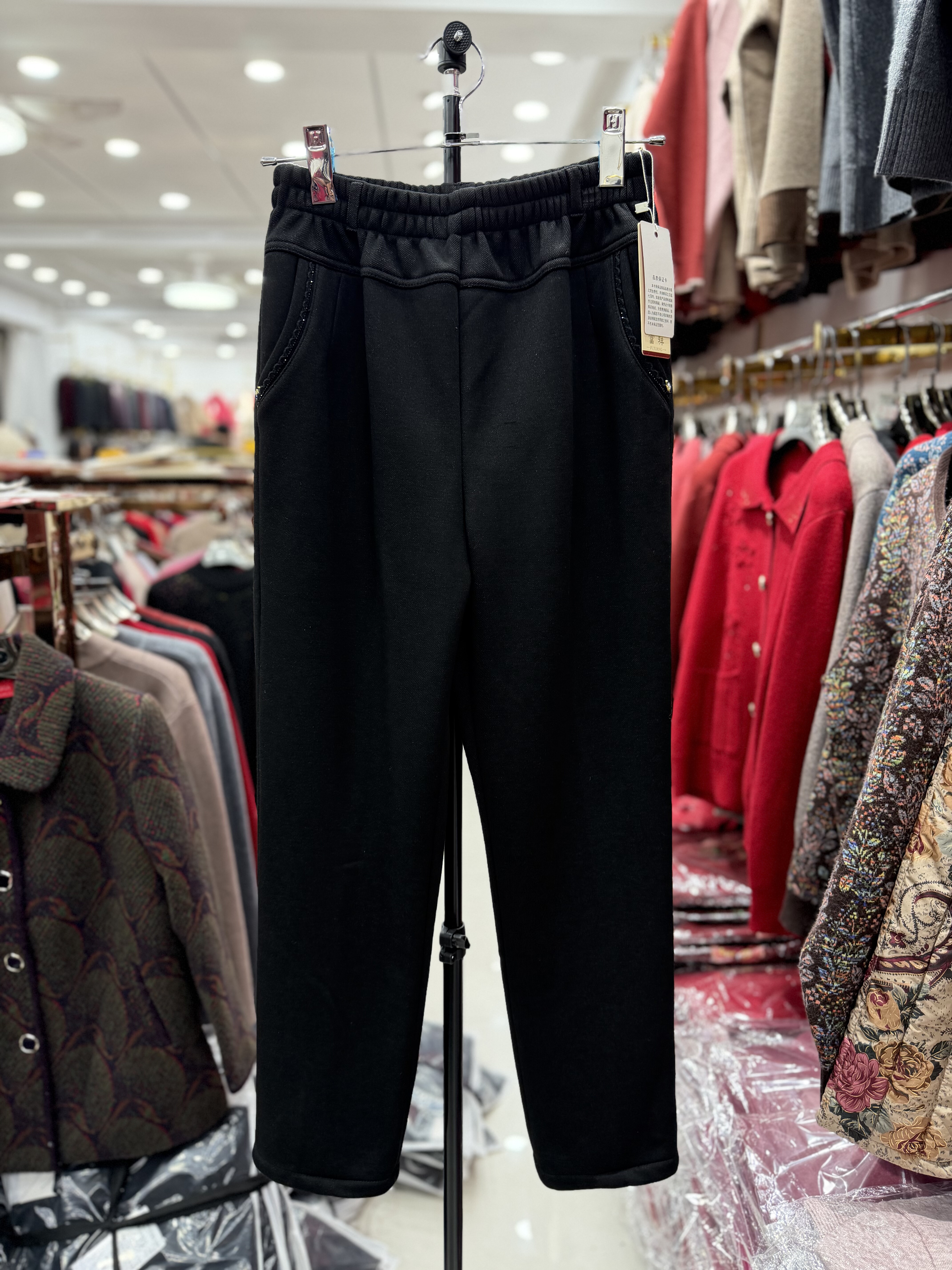 富祥565中老年大码妈妈加绒加厚休闲裤女2025冬新款高腰显瘦直筒