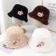 秋冬季 后开叉渔夫帽女韩版 羊羔绒蘑菇圈圈绒显脸小保暖可爱水桶帽