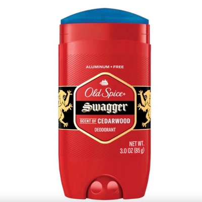 美国原装Old Spice Swagger 无铝除臭剂 3 盎司 85克雪松木蓝膏
