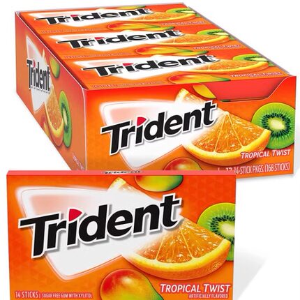 美国原装进口Trident/三得/三叉戟木糖醇口香糖香橙一盒15包*14片