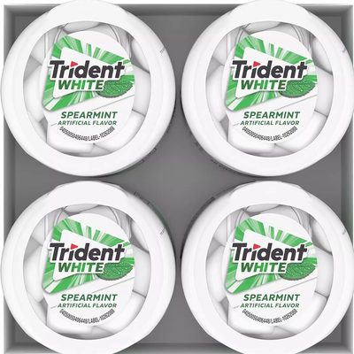 美国原装Trident White系列留兰香薄荷无糖口香糖 60粒/罐