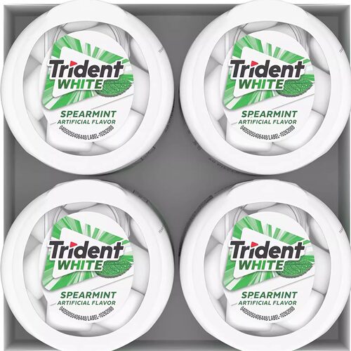 美国原装Trident White系列留兰香薄荷无糖口香糖 60粒/罐