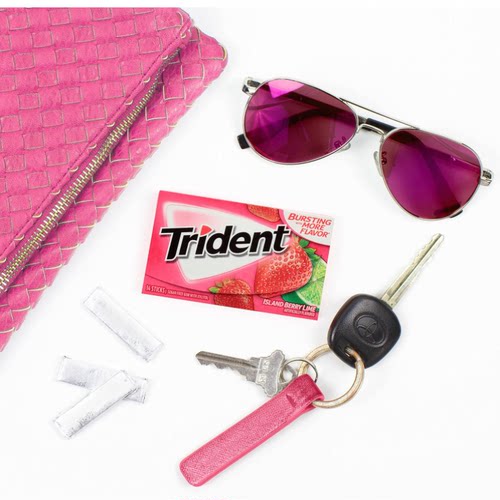 美国原装进口Trident/三叉戟木糖醇无糖口香糖泡泡糖青柠草莓口味 - 封面