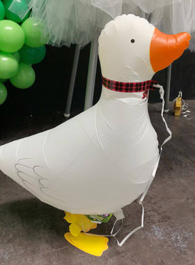 周岁生日布置毕业季儿童装饰铝膜气球宝宝派对动物立体走路大白鸭