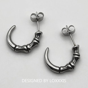 Loxxxis 鹰爪弯曲小众耳钉 设计感个性钛钢铸造不掉色冷淡风耳饰