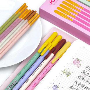 KACO 0.5mm大容量刷题笔高颜值趣味签字笔学生用黑笔办公水笔不可换芯 JOY悦好写好味系列中性笔盖帽式