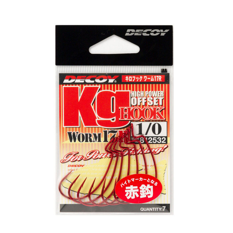 原装进口DECOY赤钩WORM17R路亚软饵轻质曲柄钩超锋利带倒刺多规格
