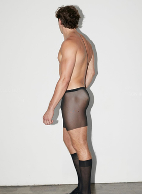 【暴露式秘密】第2条5折 全透明冰丝无痕平角男士内裤性感