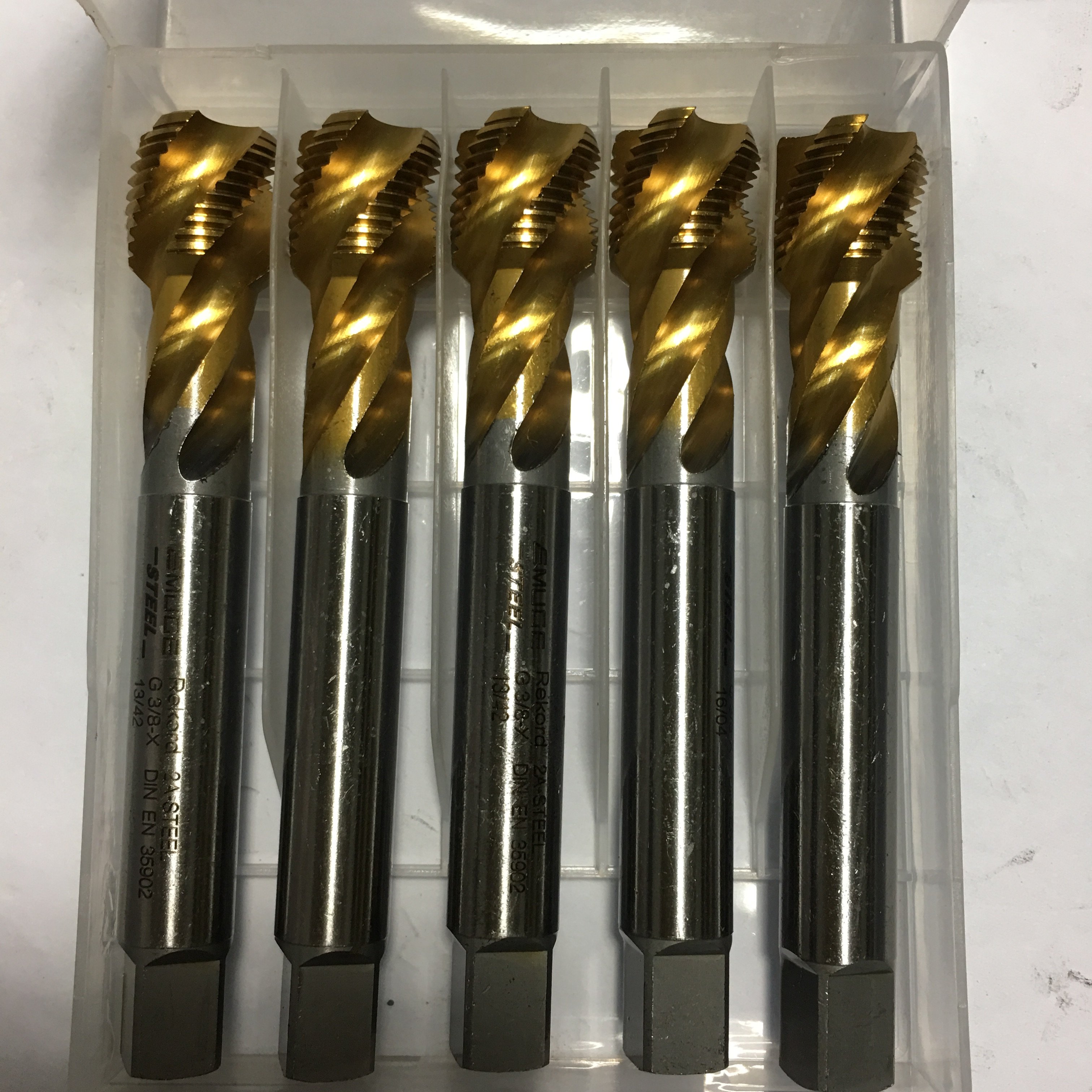 德国进口二手镀钴镀钛螺旋丝锥直管螺纹55度牙机用丝攻G1/4-19