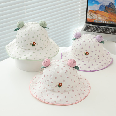 大檐渔夫帽宝宝帽子春秋季薄款女童遮阳帽帽1-3岁婴幼儿盆帽