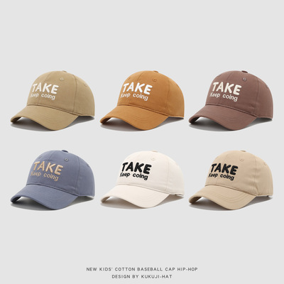 日韩休闲TAKE棒球帽儿童2026春夏新款男宝宝帽子户外遮阳帽