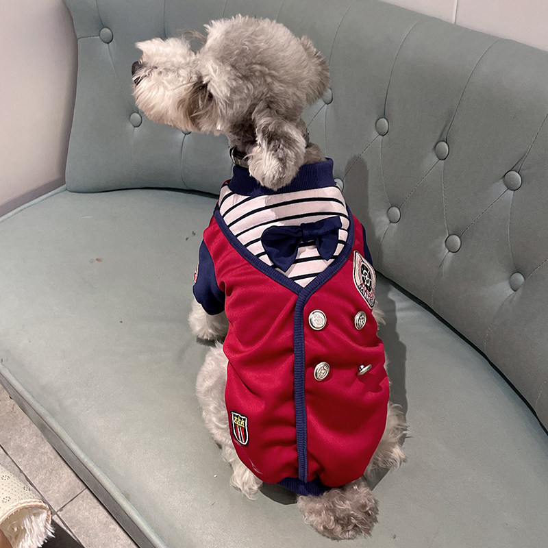 新年礼服狗狗衣服秋冬款雪纳瑞泰迪结婚加绒保暖中小型犬两脚西服