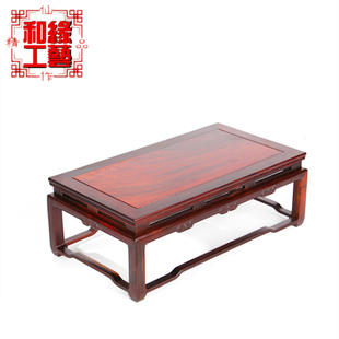 和缘工艺 长方形红酸枝明式古典精品底座紫砂壶佛像花瓶木质底座