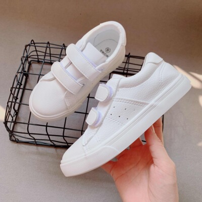 软底魔术贴纯白男童童鞋透气