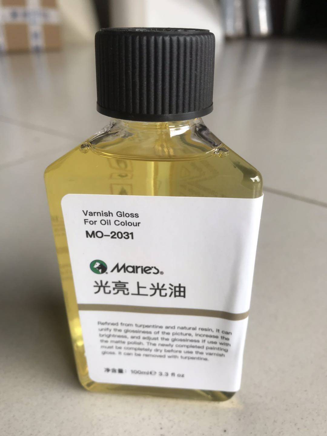 稻草画材马利正品上光油亮光油100ml油画媒介剂丙烯油画颜料